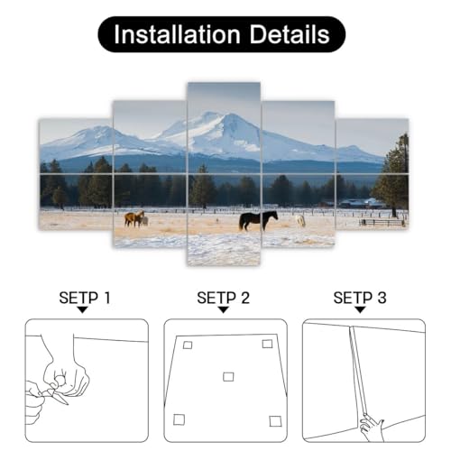 10 Pack Paneles Acústicos de Arte, Tres Hermanas Ranch Caballos Cascada Montañas Oregón Paneles Absorbentes de Sonido Decorativos para Pared Tratamiento Acústico para Estudio Oficina en Casa miniatura 3