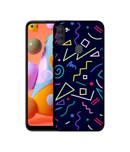 Image of Retro Abstract Design Premium 2D Printed Metal Back Case Cover for Samsung Galaxy A11 4G / M11 4G