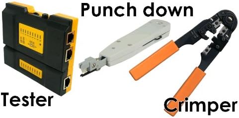 kenable Tool Network Kit - RJ45 Crimper/RJ45 Tester/Krone Type Punch Down