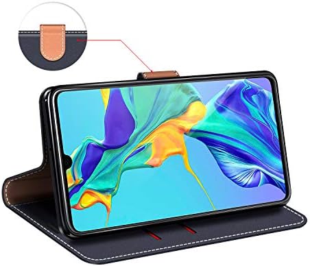 COODIO Huawei P30 Case, Huawei P30 Phone Case, Huawei P30 Wallet Case, Magnetic Flip Leather Case For Huawei P30 Phone Cover, Dark Blue/Red