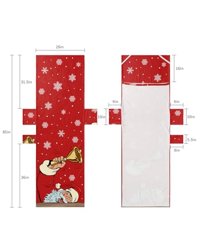 Red Santa Christmas Beach Lounge Chair Towel Cover, Soft Chaise Lounge Towel with Side Pockets Patio Pool Chairs Cover for Beach/Pool Sunbathing 29x85 Winter Snowflake Xmas Bells