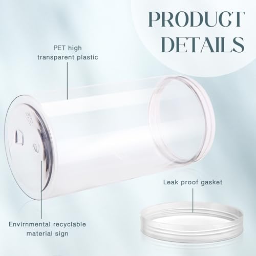 Image of Patelai 4 Pcs Plastic Jars Wide Mouth with Lids,32 Ounce,Clear