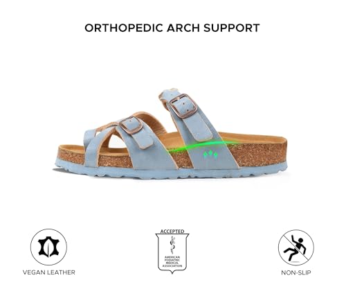 Image of AEROTHOTIC Recovery Slides for Women Cork Footbed Adjustable Straps Sandals