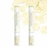 Juego de 2 cañones explosivos pétalos de rosa marfil 40 cm