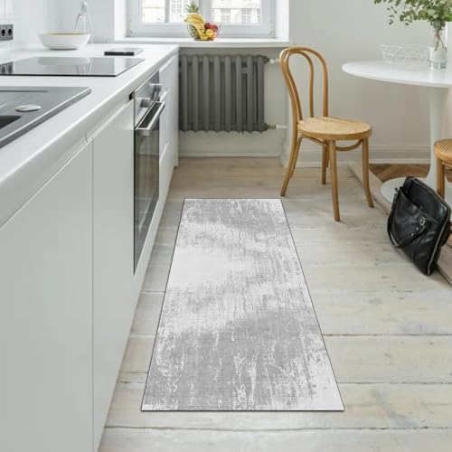 Alfombra pasillo antideslizante gris lavable de 50x250 cm 5