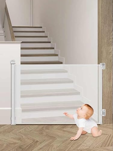 Portão Grade Retrátil Ajustável Extensível Até 1,5m Branco Infantil Bebês Pet Cachorro Cães Crianças