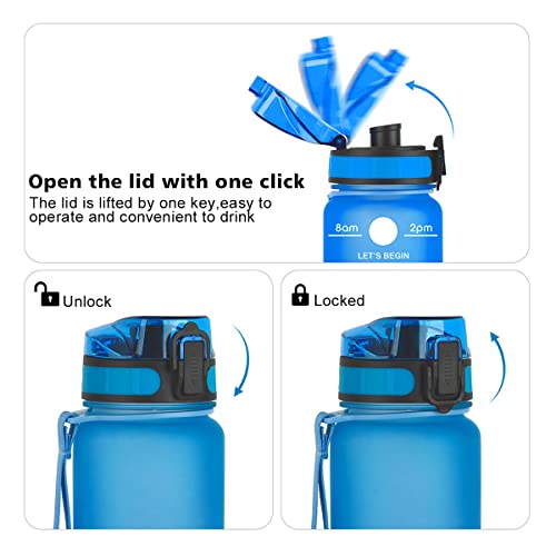 Otcmuky Sports 1 ltr Water Bottle with Time Markings & Straw - Image 4