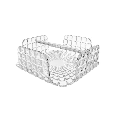 Guzzini - Tiffany, Portatovaglioli Orizzontale Quadrato con Barra Ferma Tovaglioli - Trasparente, 20 x 20 x h7,3 cm - 19870000