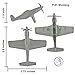 TimMee WW2 Fighter Ace Planes - Gray 9pc Plastic Army Men Airplanes USA Made
