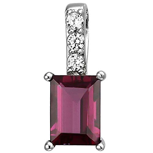 Jobo Damen Anhänger 925 Sterling Silber 1 Rhodolith 3 Zirkonia