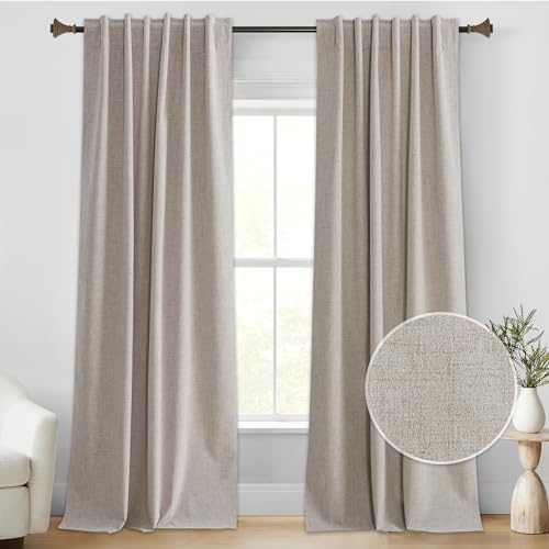 StangH Beige Blackout Curtains 96" W52xL96, 2 Panels