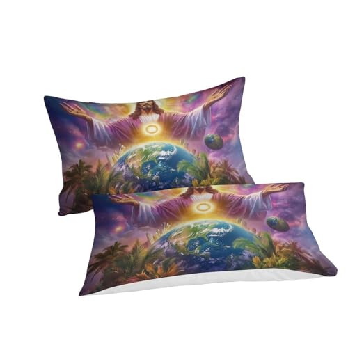 Parure Jésus 3D en microfibre douce avec fermeture éclair invisible - 3