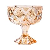 QVK Glas Trifle Schüssel, Trifle Salat Servieren Rührschüssel für Dessert, Eis legen, Cupcakes, Salat, Obst (Gelb)