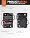 BULVACK 50 Amp Car Circuit Breaker with Manual Reset, Waterproof Fuse Holder for Trolling Motor, Marine, and Automotive Applications, 12V- 48V DC (50A)