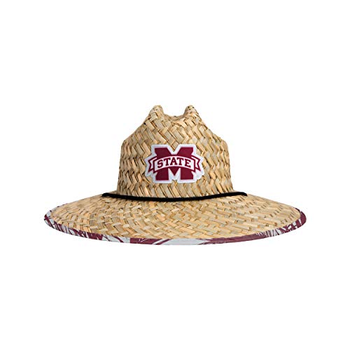 Image of FOCO Men's NCAA College Team Logo Floral Straw Sun Hat