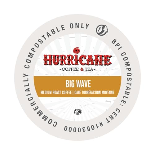 Image of Hurricane Coffee Big Wave, Compostable Coffee Pods - Medium Roast, K-Cup Compatible, 80 Count