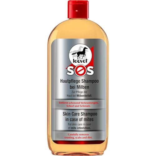 Leovet SOS Hautpflege Shampoo für Pferde | 500 ml | Zur reinigenden Pflege beanspruchter Haut durch Milben- und Parasitenbefall | Bei Schuppen, Haarausfall und Scheuerstellen