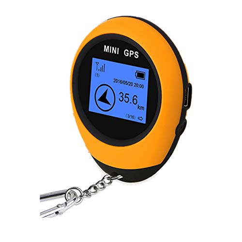 Mini GPS Navigation,Portable Outdoor Location Finder Tracker Handheld with Kay Chain USB Rechargeable for Outdoor Hiking Traveling Hunting Wild Exploration(Orange) - Thumbnail 2