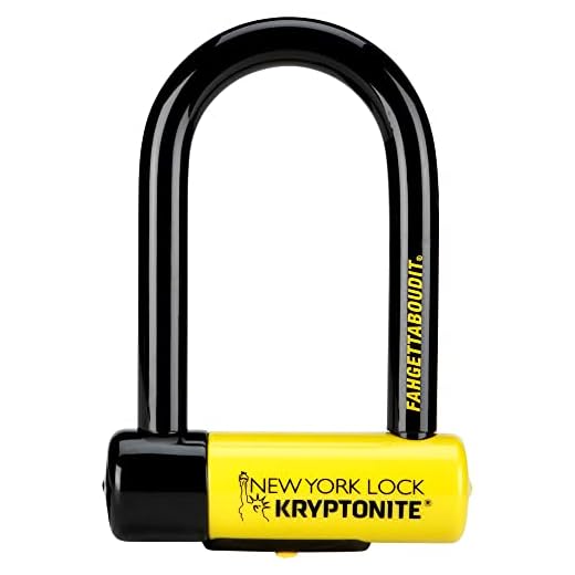 Kryptonite New York Fahgettaboutit Mini Bike U-Lock, Heavy Duty Anti-Theft Bicycle U Lock, 18mm Shackle with Keys, Ultimate Security Lock for Bicycles E-Bikes Scooters