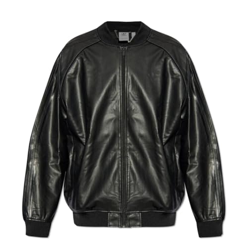 Blouson aviateur en cuir véritable noir homme veste décontractée S
