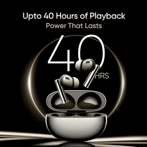 Image of realme in Ear Wireless Buds Air 6 Pro with Dual Drivers(11Mm+6Mmtweeter),40 Hrs Play Time,50 Db ANC,Lhdc 5.0,55Ms Low Latency,360 Spatial Audio,Ip55 Dust&Water Resistant,Bt V5.3,Titanium Twilight