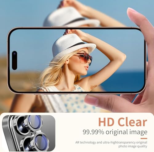 Image of ZARALA Camera Lens Frame Glass Compatible with REDMI 15C 5G Tempered Glass Aluminum Alloy Frame Individual Camera Lens Protector Cover Silver