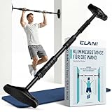 ELANI – Klimmzugstange Wandmontage 115–140 cm | Ohne Bohren | Mit Wasserwaage & sicherem Halt | Pull Up Bar für Flur, Decke & Indoor | Reckstange für Klimmzüge und Training zuhause