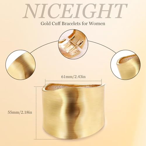 18K Gold Plated Chunky Bangle Bracelets for Women Gold Wide Cuff Bangle Bracelet Hammered Minimalist Thick Gold Wrist Wrap Bracelets4