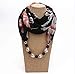 LCUK Collana di Gioielli Decorativi Multi-Stile Perline di Resina Sciarpa con Ciondolo Sciarpe con Foulard da Donna Sciarpe Hijab immagine