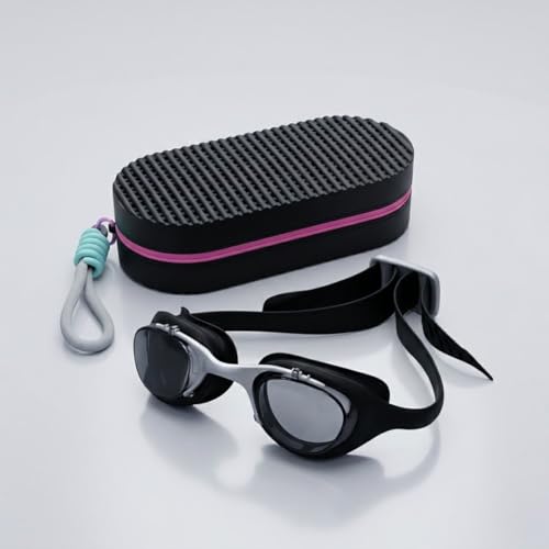 Image of First Lens Swimming Combo Kit Set with Black Swim Goggles & Swim Case for Men & Women - Black Case & Black Goggle