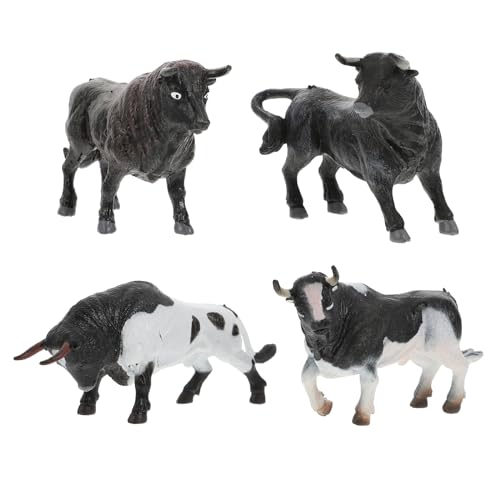 4 Piezas Simulación Modelo Taurino Juguetes De Vaca Estatuilla De Búfalo Africano Decoracion Tartas Figurilla Mini Patos De Resina Desnatadora El Navidad Decoracion