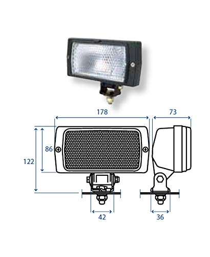 Faro da lavoro per cabina trattore Fiat Same 178x86 COBO