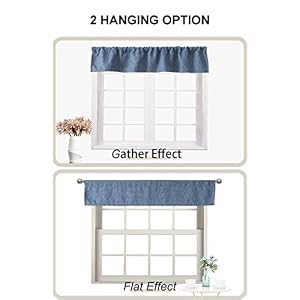 10 Inch Valance for Window Toppers,Linen Valances for Kitchen Window, Living Room,Bathroom,Basement,Blackout Small Curtain,10 Inch L by 52 Inch W,1 Pack,Denim Blue 10 Inch Valance for Window ToppersLinen Valances for Kitchen Window Living RoomBathroomBasementBlackout Small Curtain10 Inch L by 52 Inch W1 PackDenim Blue