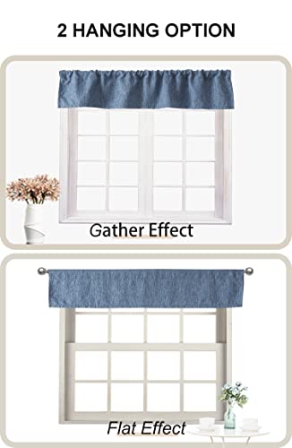 10-Inch-Valance-for-Window-ToppersLinen-Valances-for-Kitchen-Window-Living-RoomBathroomBasementBlackout-Small-Curtain10-Inch-L-by-52-Inch-W1-PackDenim-Blue 10 Inch Valance for Window ToppersLinen Valances for Kitchen Window Living RoomBathroomBasementBlackout Small Curtain10 Inch L by 52 Inch W1 PackDenim Blue
