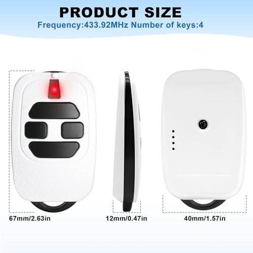 Telecommande DEA MIO TR2N GT2 GTI2 : kit 3 pièces de remplacement pratique pour garage - 4