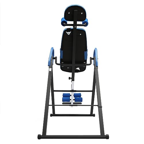 Marsyyds Inversion Table, 330.7lbs Capacity Heavy Duty Inversion Table Heavy Duty Strength Training Inversion Equipment w/Headrest & Adjustable Protective Belt for Back Pain Muscle Tension (Blue) - Thumbnail 5
