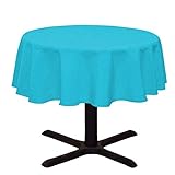 LinenTablecloth Round Cotton-feel Tablecloth, 51-Inch, Turquoise