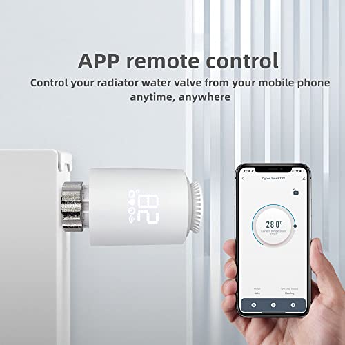 Chauffage de température connecté avec la tête de valve de radiateur Zigbee programmable blanc - 3