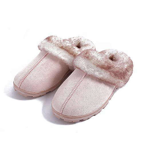 Millffy Women's Faux Fur Clog Comfy Slides Furry Soft Indoor Memory Foam Moccasin Slippers2