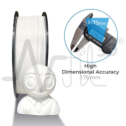 Image of NFIL3D 1KG Net Rpla Snow White 3D Printer Filament | Filaments for 3D Printer| 1.75mm| Accuracy - + /- 0.015mm | 1000g 3D Filament, 250g Spool & 350g Packaging Weight (Total Weight 1.6KG)