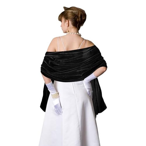Wehhbtye Velvet Shawl and Wraps, Women's Scarves Wrap for Evening Dress, Elegant Lady Style Shawl Wraps for Dress Accessories