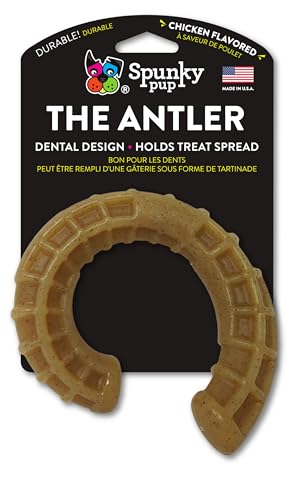 Spunky pup Antler Nylon Chew Toy, Chicken Flavored Nylon Dog Chew Toy, Promotes Dental Health - Antler, Ram