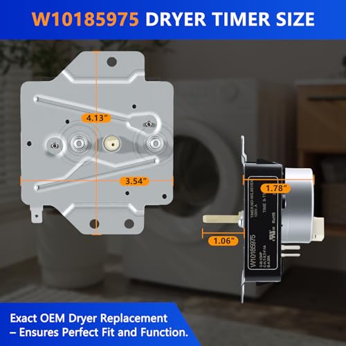 Image of W10185975 WPW10185975 Dryer Timer Replacement, Genuine OEM Quality, Replaces 1481702, AP6016538, PS11749828, EAP11749828, 162-708-AM, 162-708-1, Fits Whirlpool Kenmore Sears Dryers