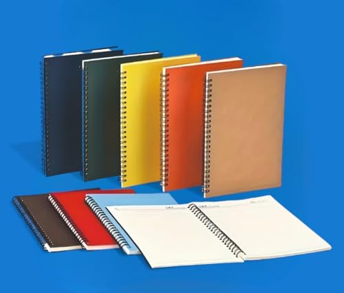Image of A4 Size 200 Pages Spiral Binding Notebook set of 12 Combo | Unruled Register Notebooks for Students & Office | Spiral Register for Writing & Note-Taking