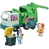 Bluey Garbage Truck Vehicle Playset With Two 2.5"-3" Official Collectable Character Action Figures With The Bin Man And 2 Rubbish Bin Accessories
