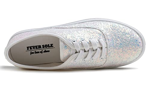 Image of FEVERSOLE Women's Fashion Dress Sneakers Party Bling Casual Flats Embellished Shoes