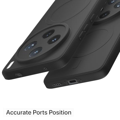 Image of Pikkme Back Cover for Vivo X200T 5G Soft Matte Silicone Mag-Safe Design (Mag-Safe Not Support) Camera Protection | Slim Fit Bumper Cover (Black)