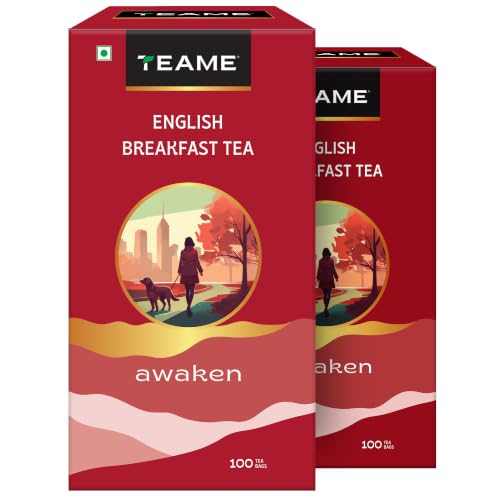 Image of TE-A-ME English Breakfast Black Tea, 100 Enveloped Bas | Black Tea Bags 100 Pieces | Pack of 2