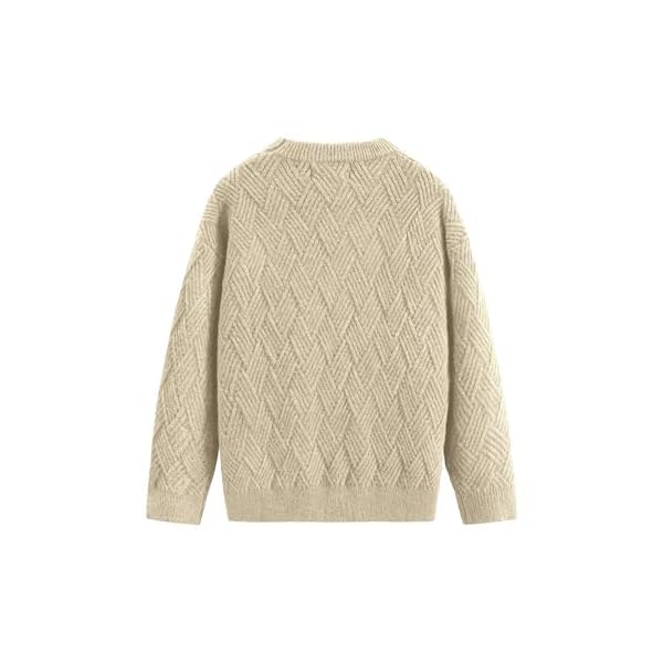 Aelfric Eden Oversized Sweaters Crewneck Knit Pullover Cable Sweater - Image 3