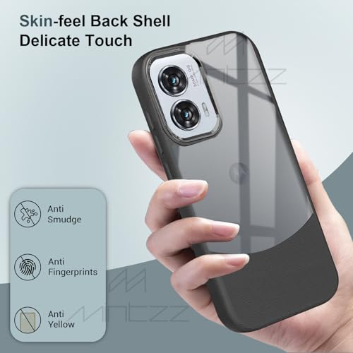 Image of MINTZZ Moto Edge 50 Fusion Back Cover, Leather Design, Protective Cover with Camera Lens Protection, Premium Grip & Slim Fit Durable, Edge 50 Fusion Case (Black, Moto Edge 50 Fusion)